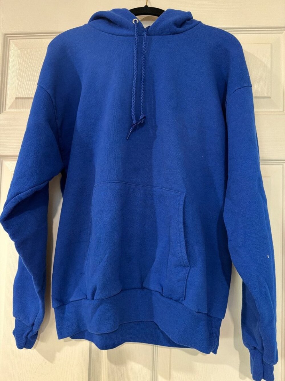 Hanes Ecosmart Blue Pullover Hoodie L 50% Cotton 50% Polyester Made In Honduras